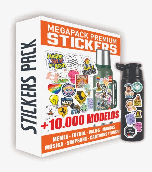 Producto - Calcos Stickers para termos Pack Imprimible Todo en 1