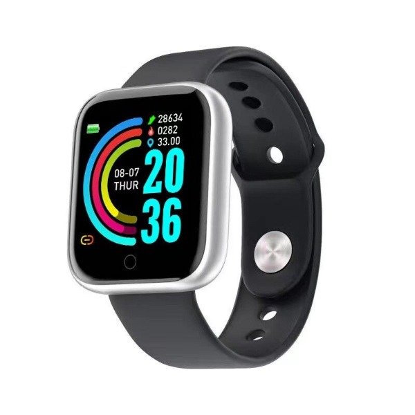 Producto - Smartwatch bracelet d20 NEGRO BORDE PLATEADO