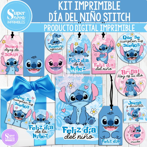 Producto - KIT IMPRIMIBLE DÍA DEL NIÑO STITCH