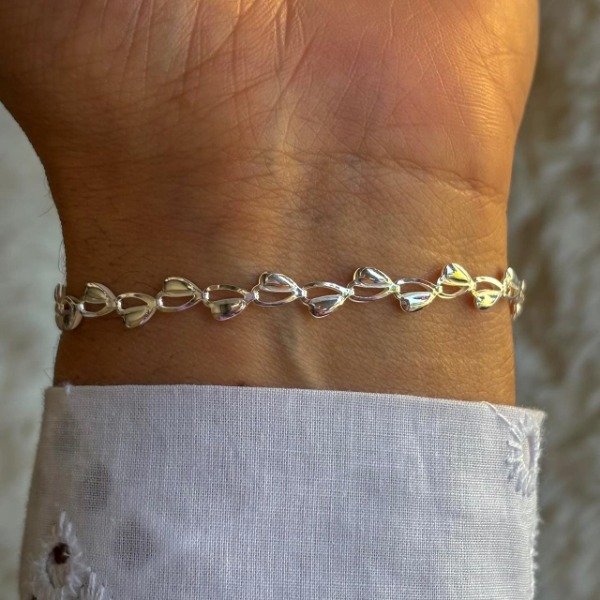 Producto - Pulsera corazones inclinados (cod.689)