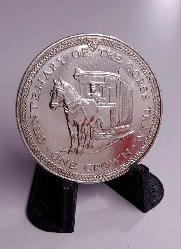 Producto - Isla de Man 1 Crown 1976 Tranvía a caballos Km#38 (50.000) Unc