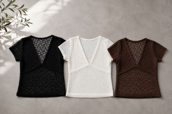 Producto - REMERA M/C EN V ENCAJE