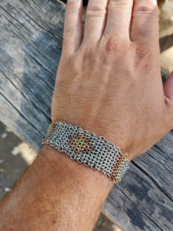 Producto - Pulsera malla inglesa con los 3 metales