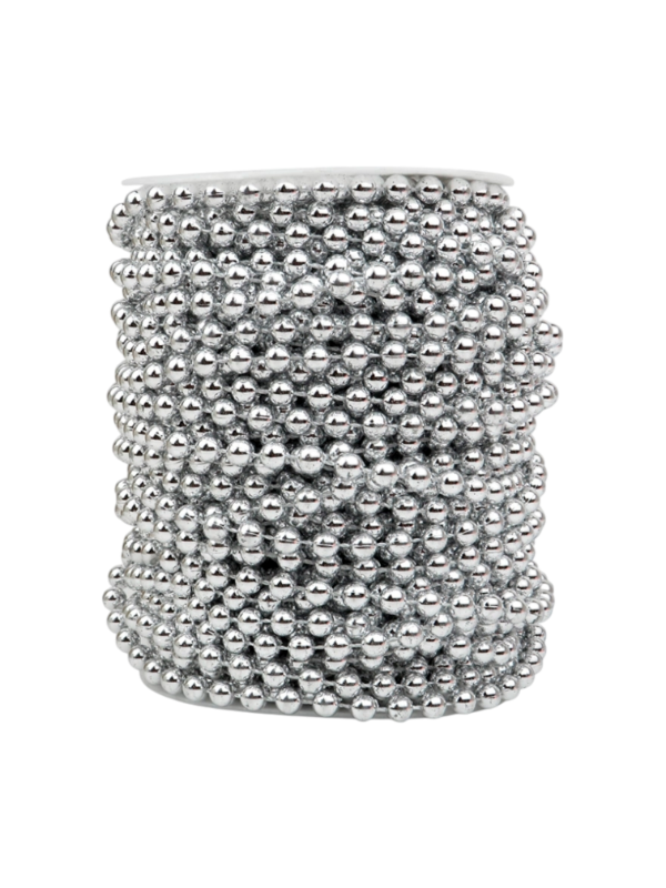 Producto - TIRA DE PERLAS PLATEADAS 6MM X METRO - 0