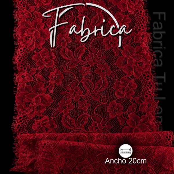 Producto - PS320 Puntilla Rojo Carmín. Medida: 20cm (por metro)