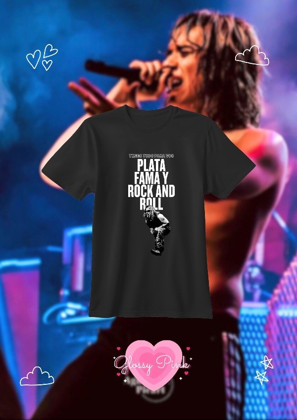 Producto - Remera Plata Fama Y Rock And Roll - DTF
