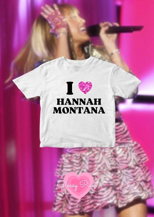 Producto - Baby Tee I Love Hannah - VINILO TEXTIL GLITTER