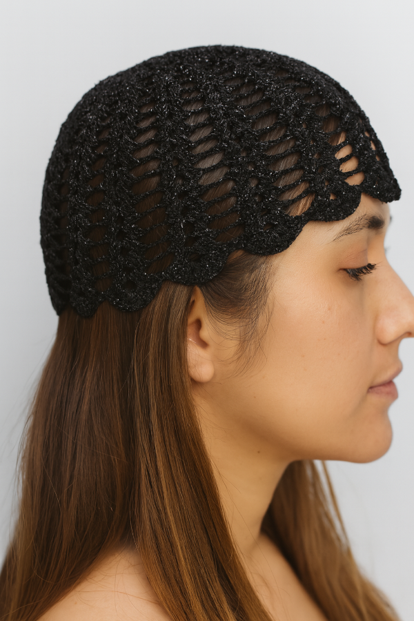 Producto - CASQUETE MESH HAT TEJIDO A CROCHET LUREX