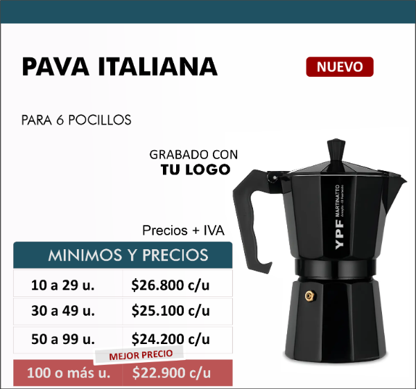 Producto - Pava italiana 6 pocillos. Desde