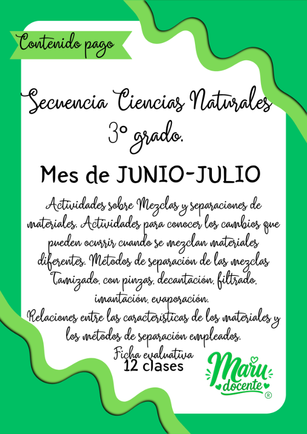 Producto - JUNIO/JULIO CS. NATURALES TERCERO