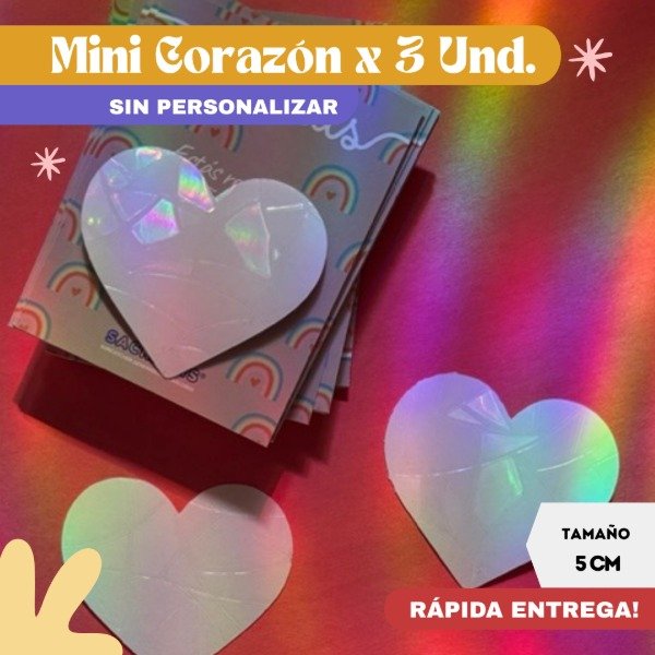 Producto - Mini Corazones x 3 u. / SIN PERSONALIZAR