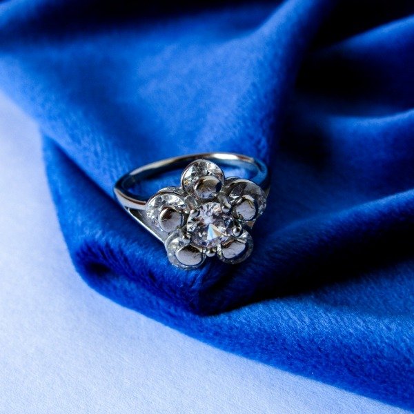 Producto - Anillo Flor y Cubics Grandes
