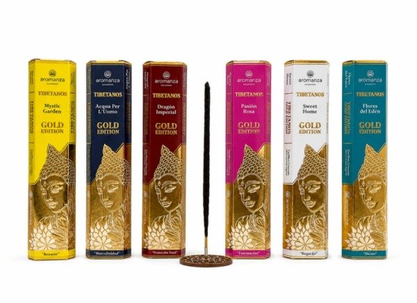 Producto - SAHUMERIO TIBETANOS GOLD 5 Varillas 60 Minutos AROMANZA - 0