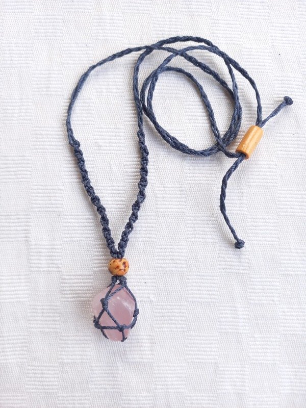 Producto - Collar Raiz (Metal free) - Cuarzo Rosa
