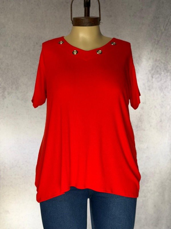 Producto - REMERA ROJA MORLEY CON ARANDELAS