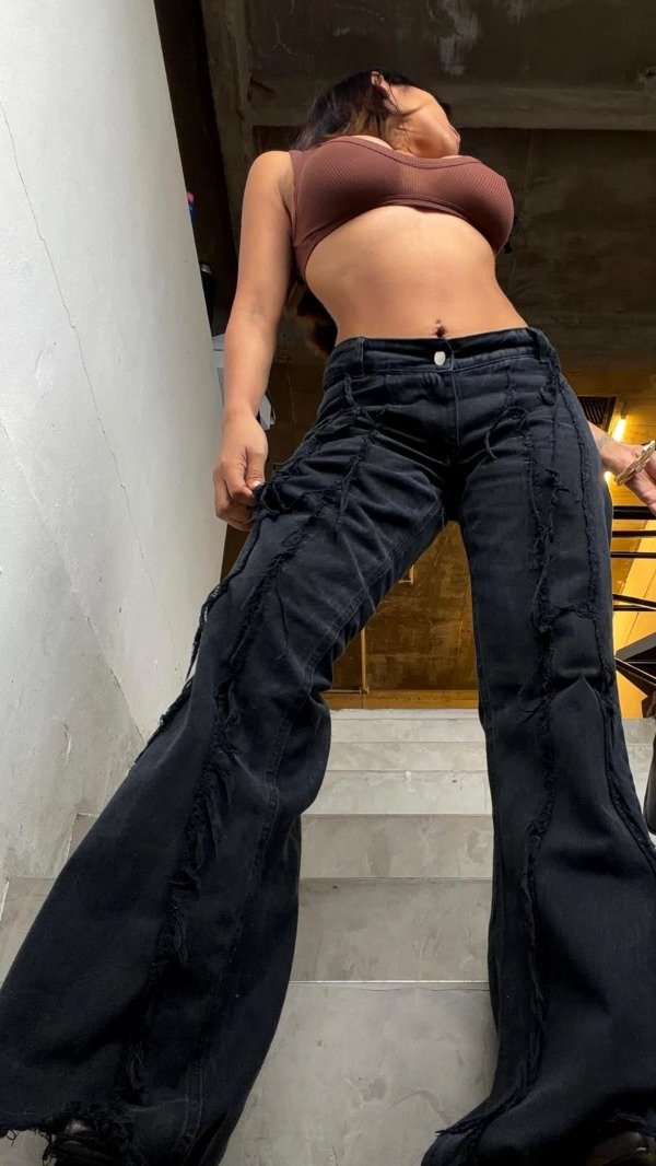 Jean oxford negro costuras aisladas — imagen 2