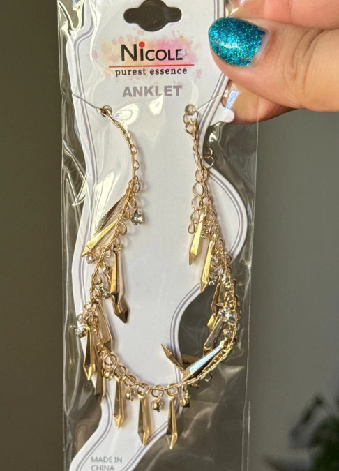 Producto - Tobillera dorada + strass