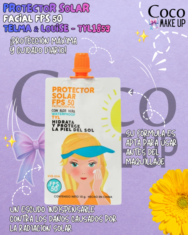 Producto - PROTECTOR SOLAR FACIAL FPS 50 - TELMA Y LOUISE - TYL1853