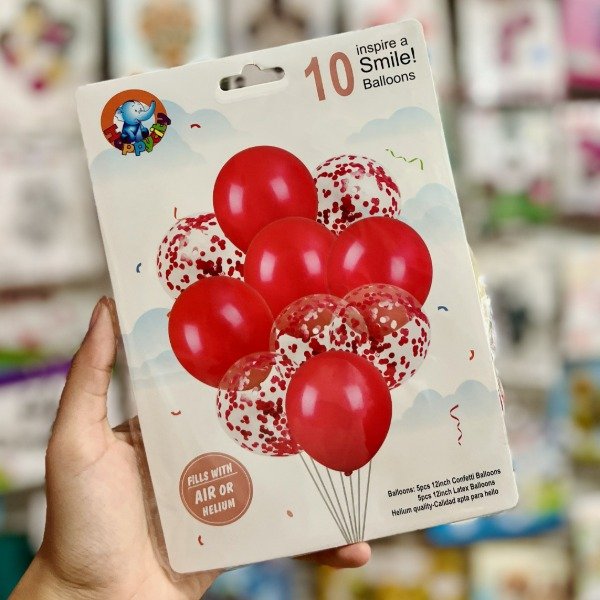 Producto - Set de globos látex ROJO 10 pcs