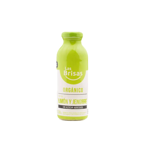 Producto - LAS BRISAS JUGO DE FRUTA ORGÁNICO DE "LIMÓN Y JENGIBRE" SIN AZÚCAR X 330 ML