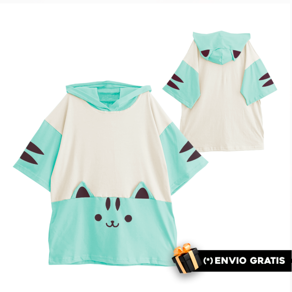 Producto - Remera Gatito Nyan Verde Moda Kawaii - 0