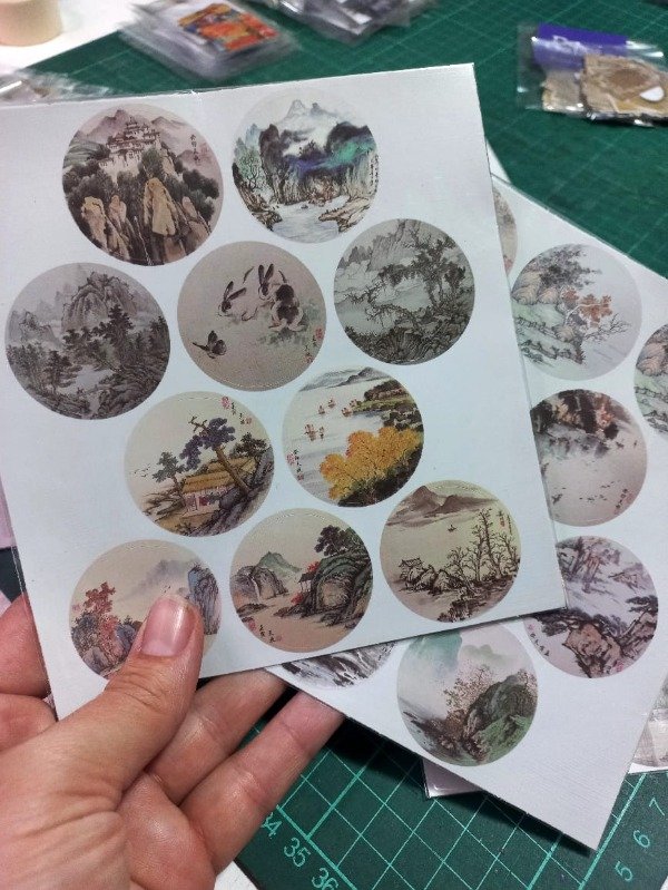 Producto - Plancha de stickers pintura china circulares x10