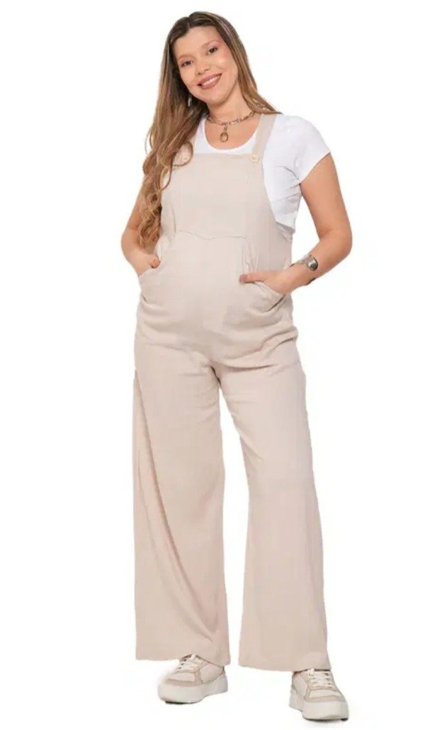 Producto - Jardinero Lino Elastizado Beige