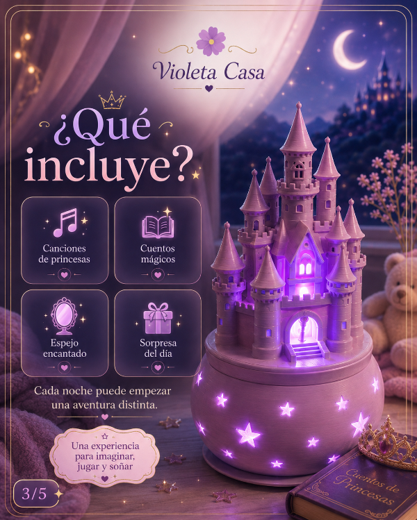 Producto - Velador Castillo Mágico con Violeta Sense - 2