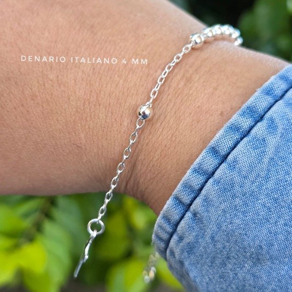 Producto - Pulsera denario italiana 4 mm