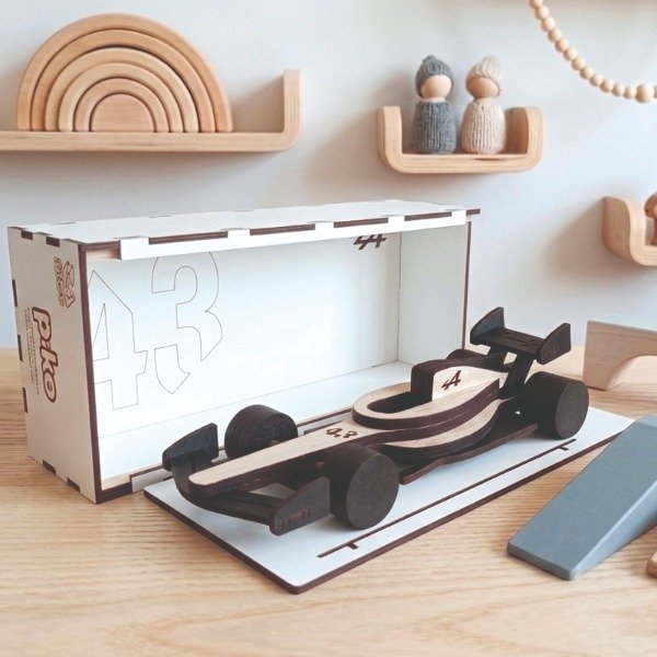 Producto - Auto F1 de Madera con Caja-Taller