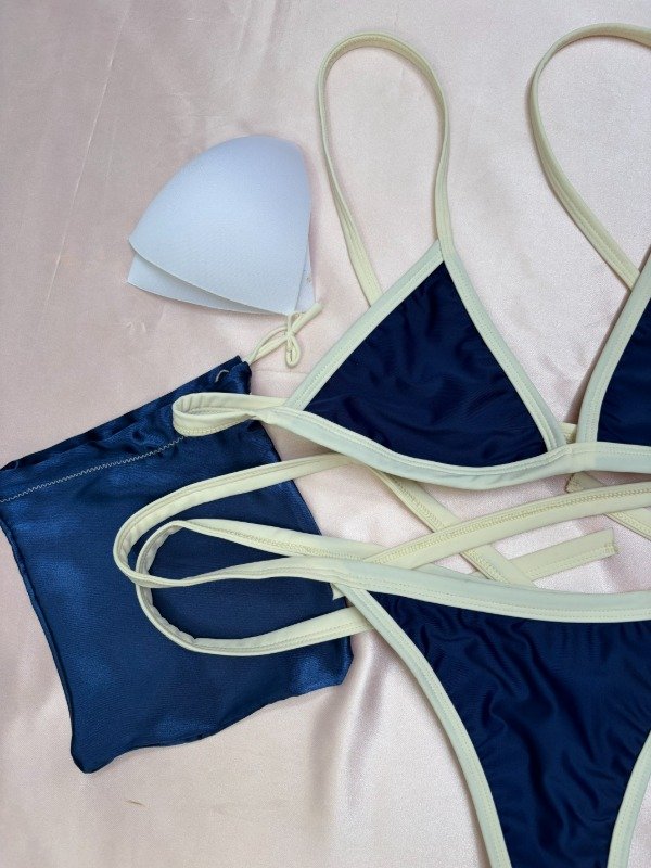 Producto - Bikini Azul Náutico con Marfil - 5