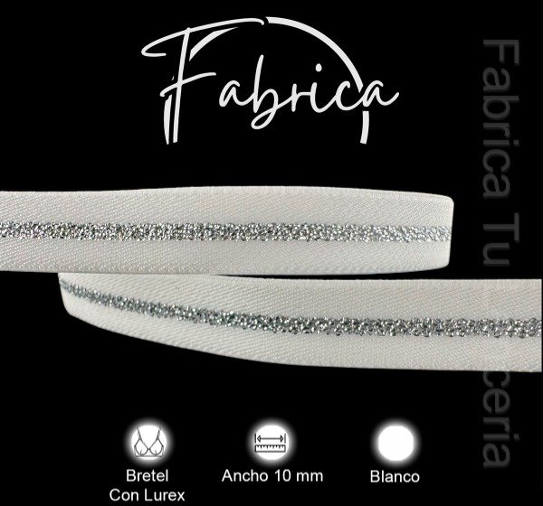 Producto - Bretel Blanco con Lurex 10mm (1 metro)
