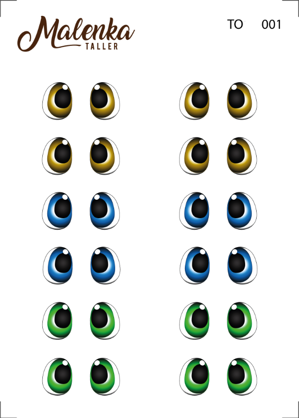 Producto - Ojos transfer TO 001 pack colores surtidos