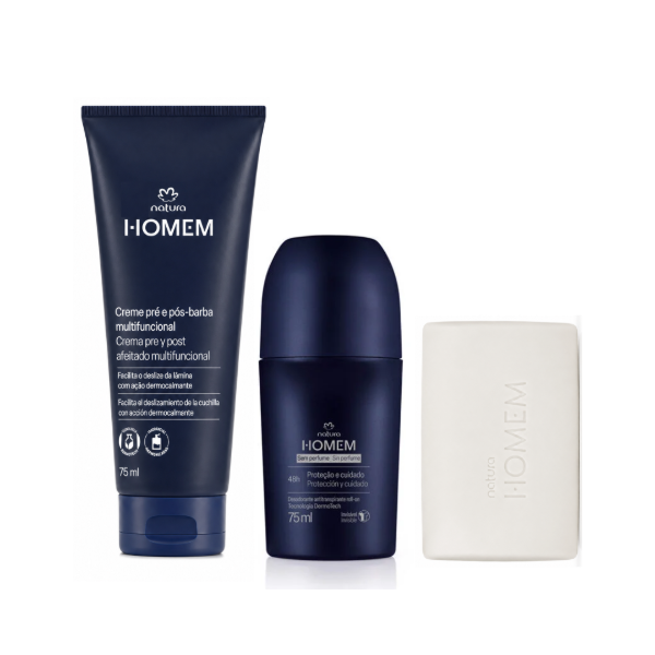 Producto - Combo Homem Clásico Masculino (Crema pre/post afeitado + Desodorante + Jabón)