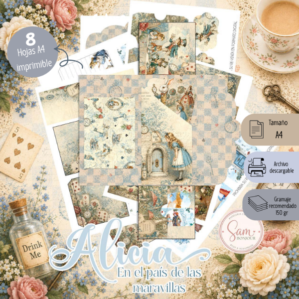 Producto - Archivo Imprimible: Folio Alicia en el Pais de las maravillas - 0
