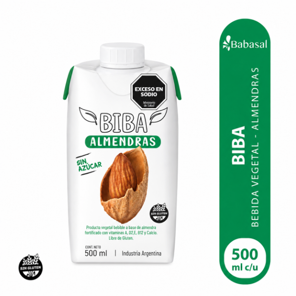 Producto - Bebida Vegetal de Almendras BIBA x 500ml - 0