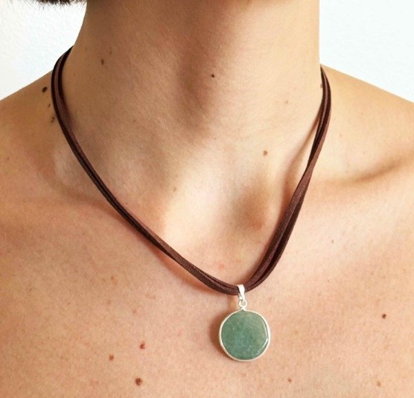 Producto - Collar moon cuarzo verde