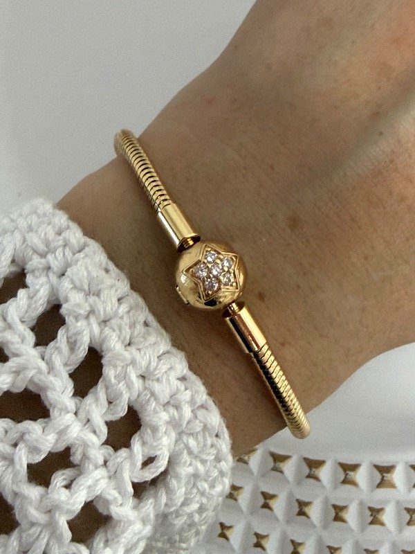 Producto - PD203 Pulsera Pandora cierre redondo estrella con micropave