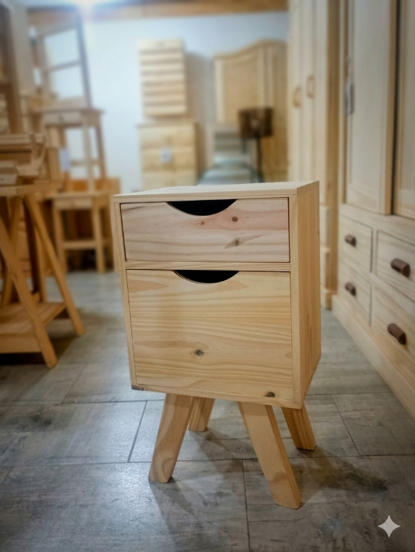 Producto - mesa de luz retro cajon y puerta