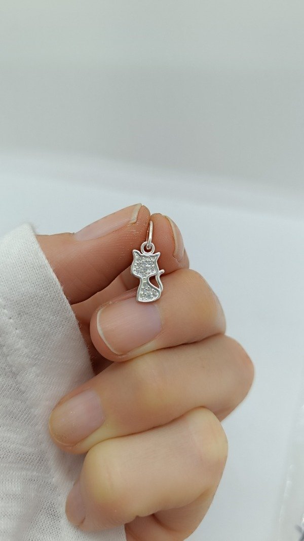Producto - Dije gatito con microcubics