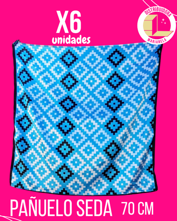 Producto - Pañuelo Seda 70 cm Diseños Regionales - Pack x6 unidades
