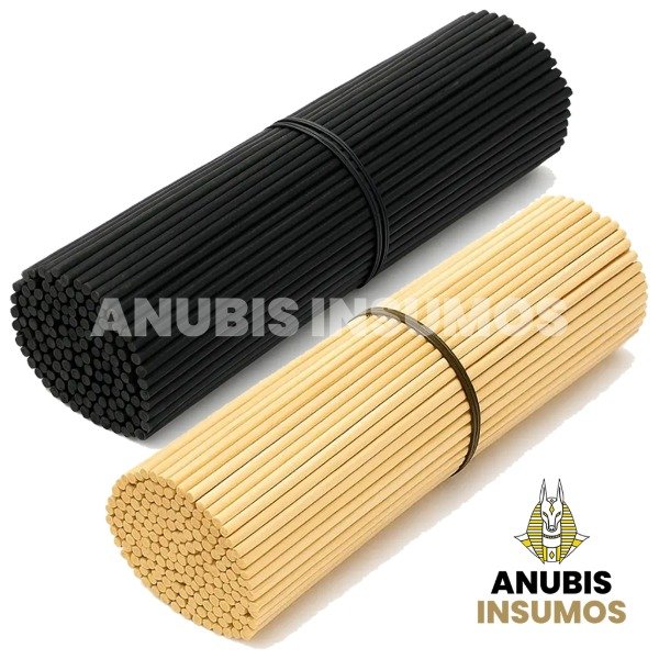 Producto - Varillas Difusoras RATTAN NATURAL NEGRAS 23CM Importadas Premium Fraccionadas X6