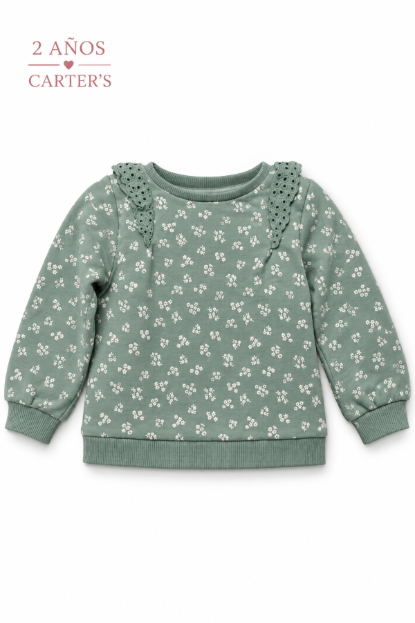 Producto - Buzo verde con flores Carters - 0