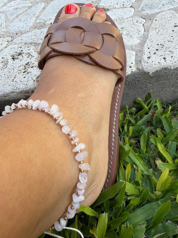 Producto - TOBILLERA - piedras rosa