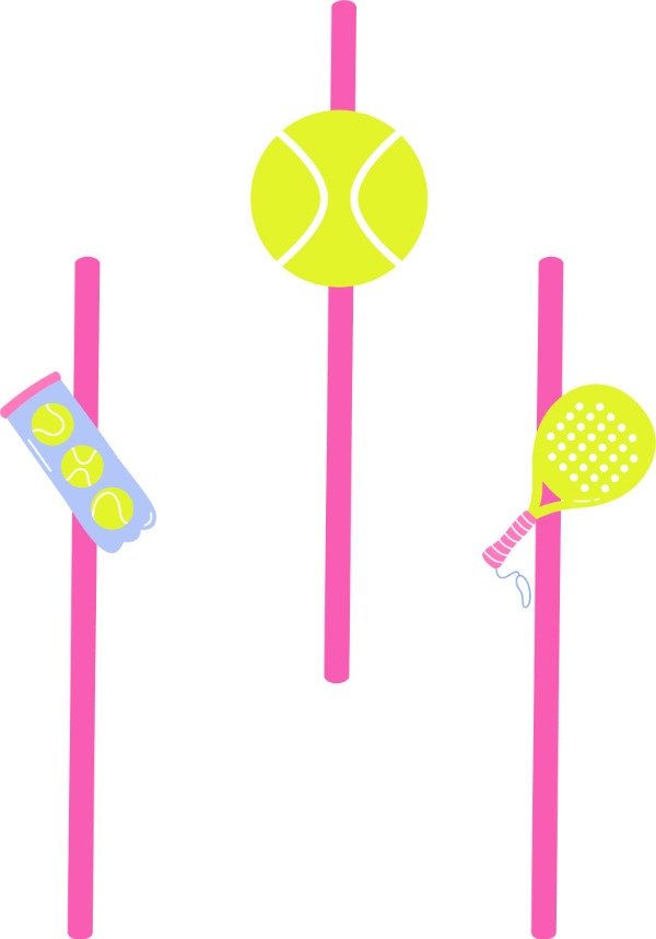 Producto - SORBETES PADEL ROSA FORMA X 10