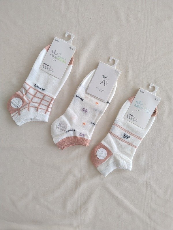 Producto - SOQUETES AMANECER BLANCO Y ROSA - 1