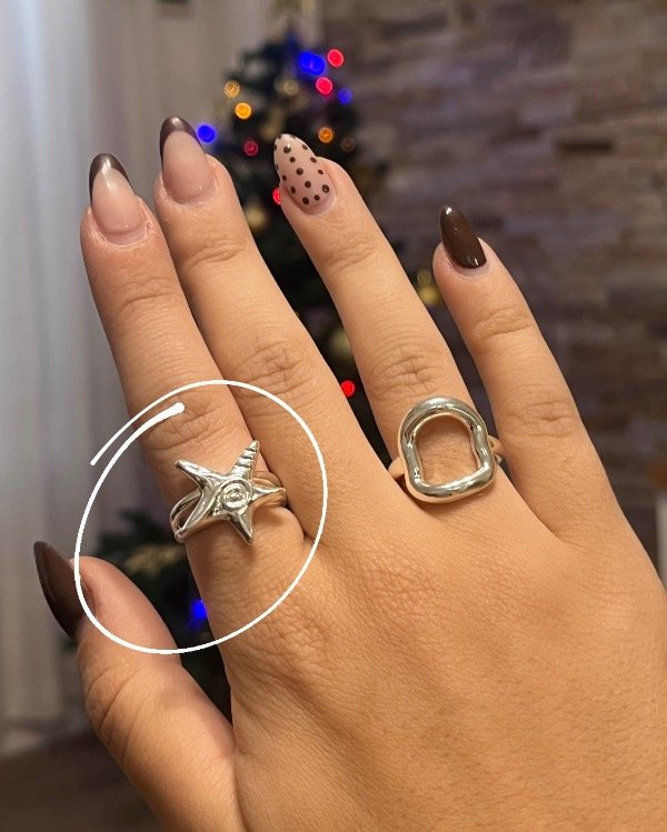 Producto - Anillo estrella de mar plateado