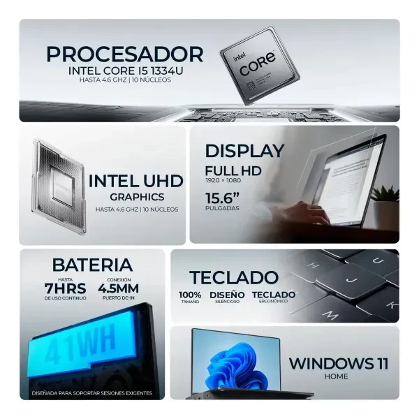 Producto - DELL INSPIRON 3520 15.6" FHD I5 1255U 8GB 256GB SSD CARBON BLACK - 5