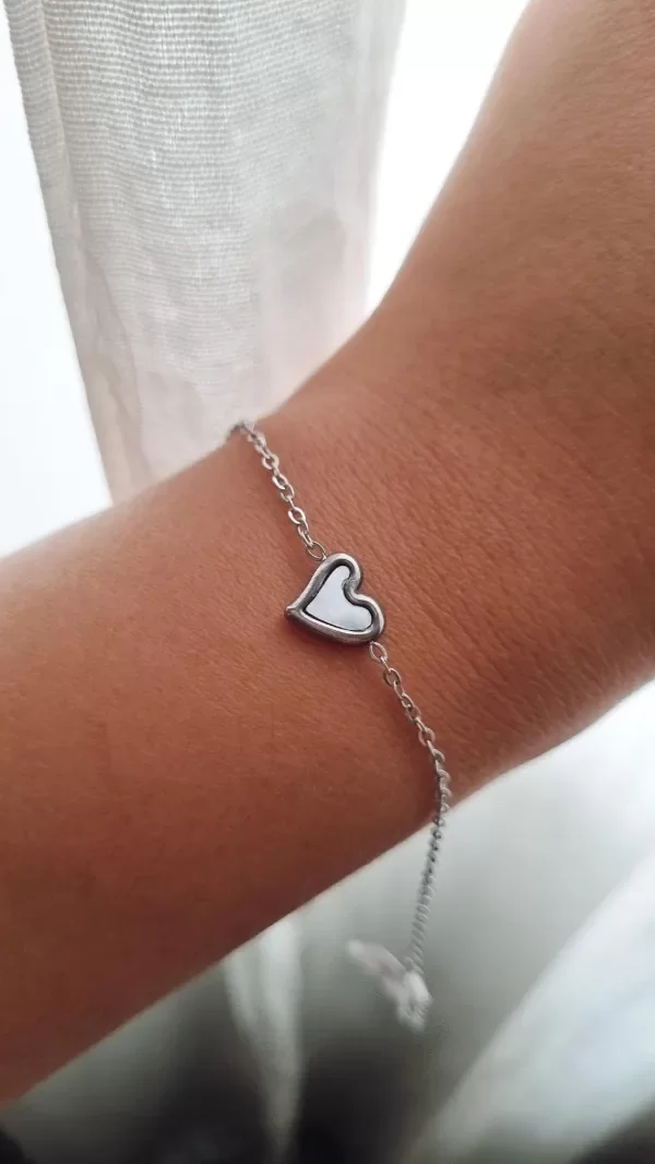 Producto - Pulsera corazon con nacar Aq finita