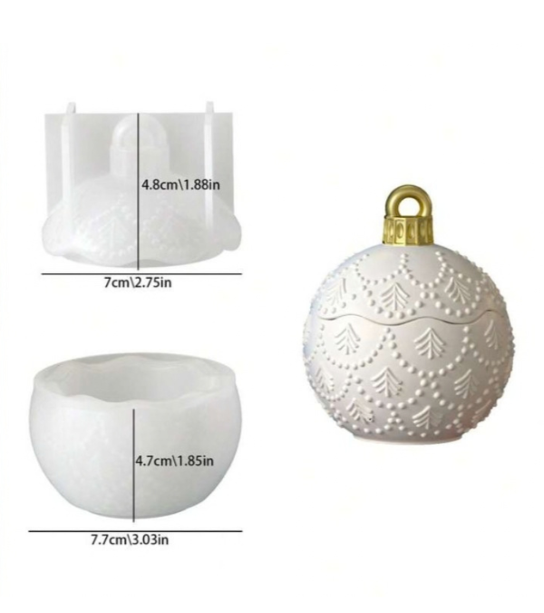 Producto - Molde Alhajero/Portavela Esfera de Navidad - 4